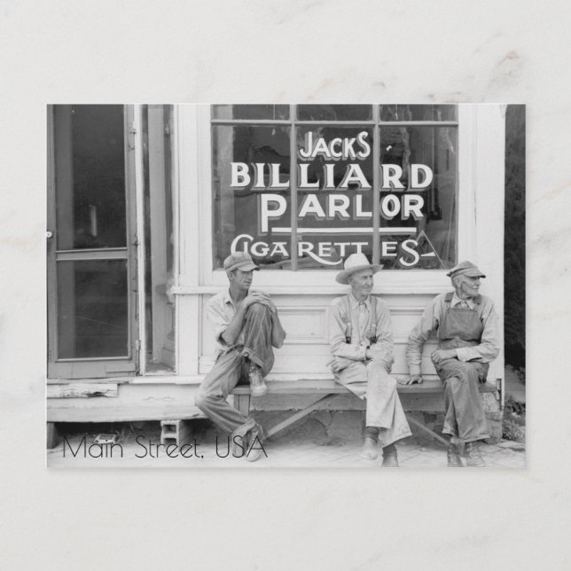Carte Postale Billiard Parlor Sur Main Street (Devant)