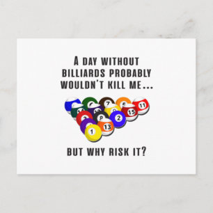 Carte Postale Billiard Snooker Pool Billiards Drôle Idée cadeau