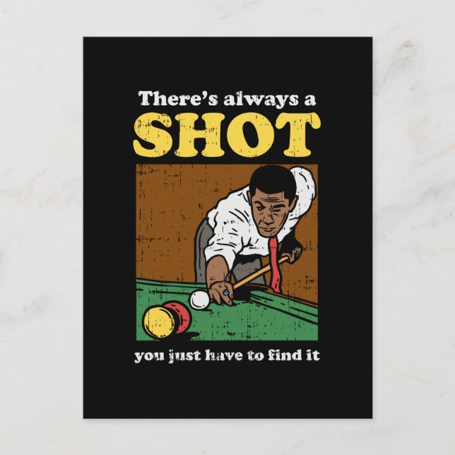 Carte Postale Billiard Snooker Retro (Devant)