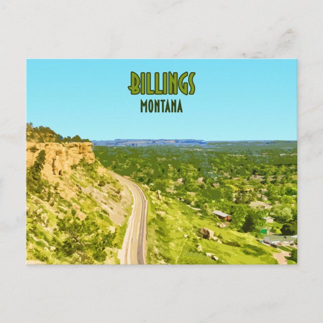 Carte Postale Billings Montana Rim Rocks Vintage (Devant)