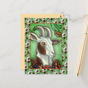 CARTE POSTALE BILLY CHÈQUE ET FEUILLES D'AUTOMNE, MERCI FERME