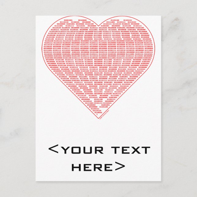 Carte postale Binary Valentine (Devant)