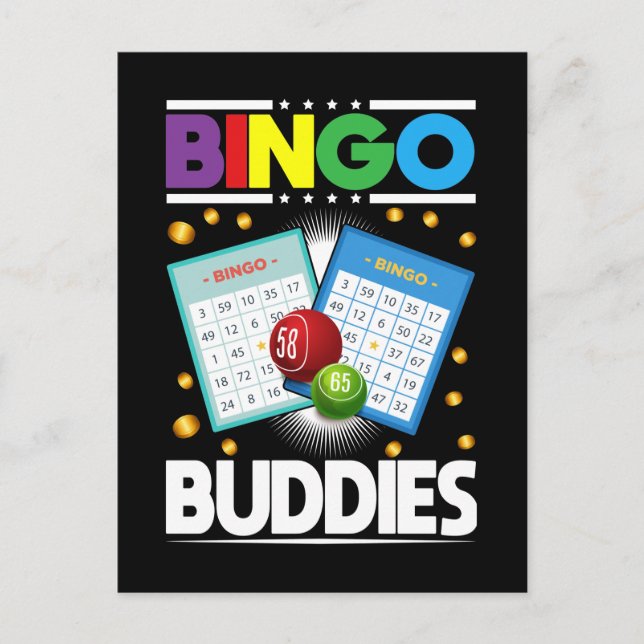 Carte Postale Bingo Amis Hommes Femmes Drôle Joueur de Bingo (Devant)