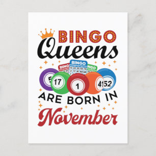 Carte Postale Bingo Anniversaire Femmes Novembre