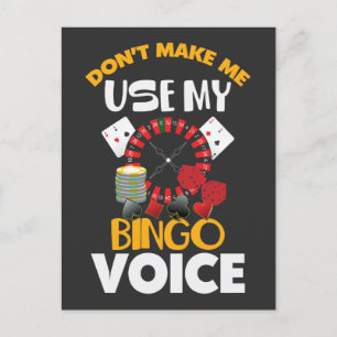 Carte Postale Bingo Voice Funny Casino Joueur Bingo Joueur