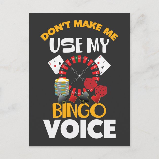 Carte Postale Bingo Voice Funny Casino Joueur Bingo Joueur (Devant)