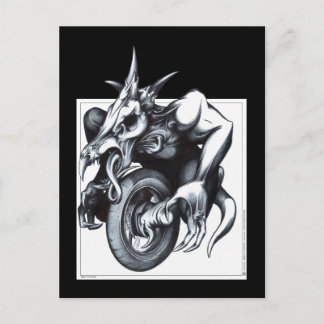 Carte Postale Biomechanical Draconic Unicycle