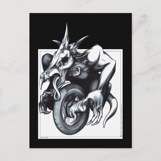 Carte Postale Biomechanical Draconic Unicycle (Devant)