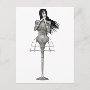 Carte Postale Biomechannequin femme 3 - Mannequin Goth 3D