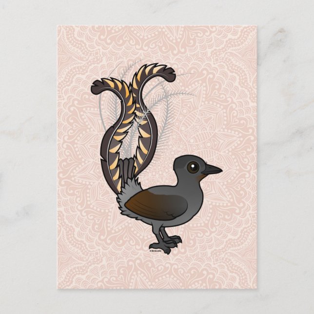 Carte Postale Birdorable Superbe Lyrebird (Devant)