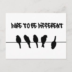 Carte Postale Birds on a wire - dare to be different