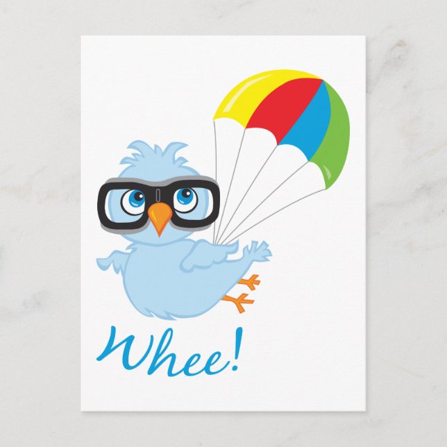 Carte Postale Birdy Parachute (Devant)