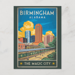 Carte Postale Birmingham Alabama Travel Art Vintage