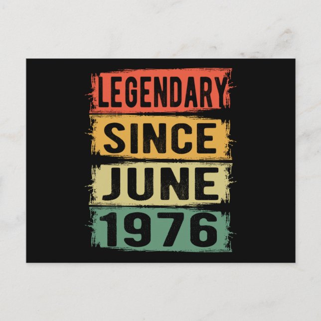 Carte Postale Birthday Born In June 1976 (Devant)