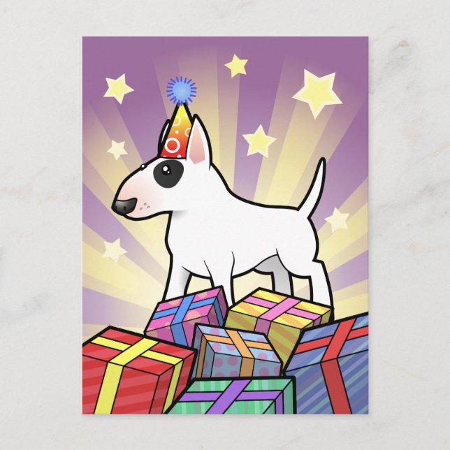 Carte Postale Birthday Bull Terrier (Devant)