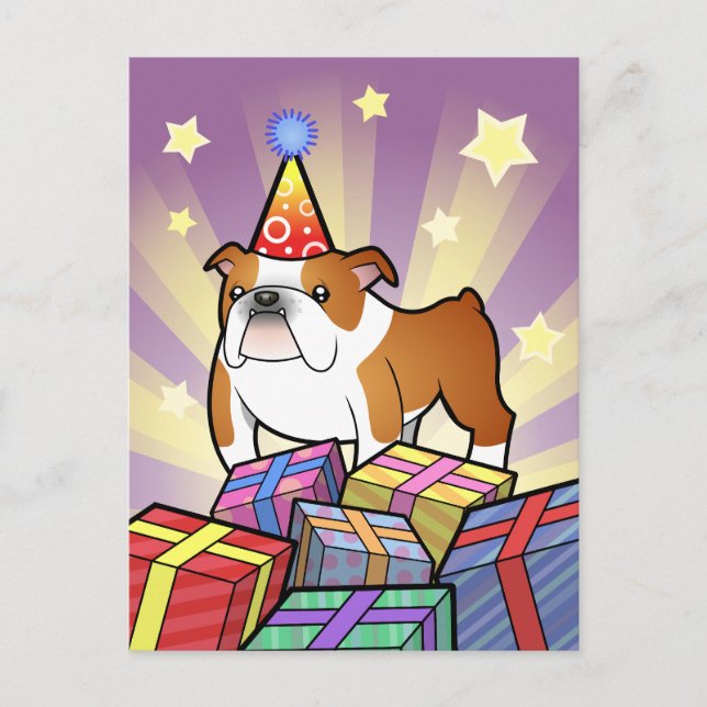 Carte Postale Birthday Bulldog (Devant)