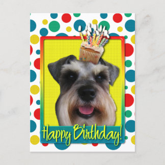 Carte Postale Birthday Cupcake - Schnauzer