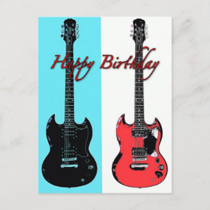 Carte Postale Birthday Guitars Post Card