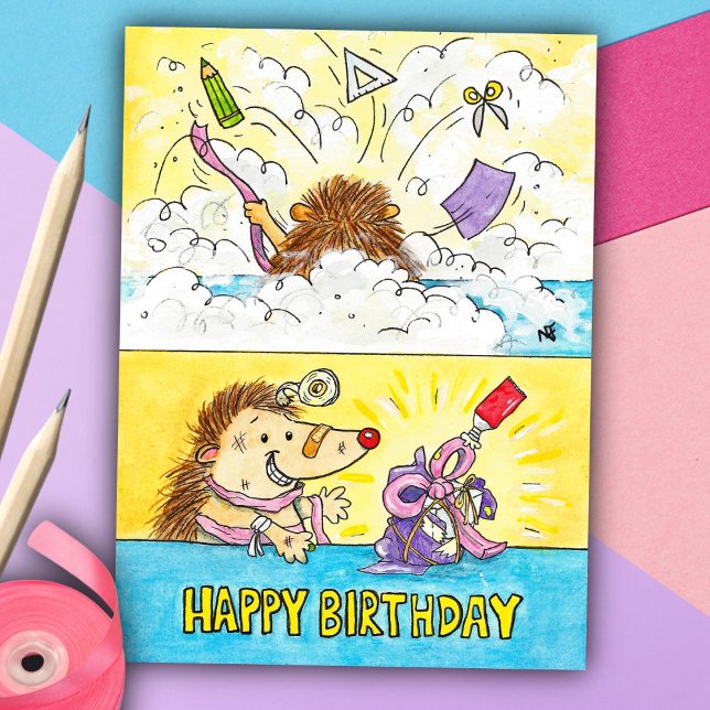 Carte postale "Birthday Wrapping Disaster" de N. J (Créateur téléchargé)
