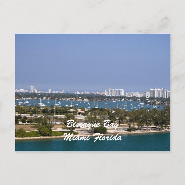 Carte Postale Biscayne Bay Miami Floride (Devant)