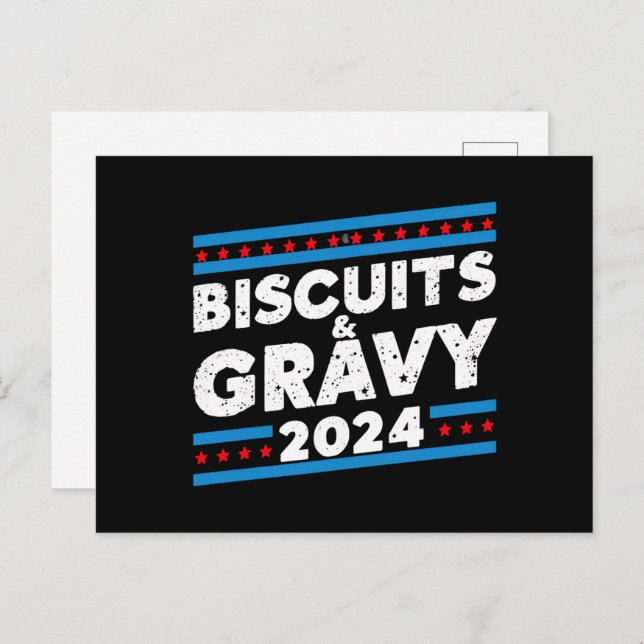 Carte Postale Biscuits et Gravy 2024 élection présidentielle (Devant / Derrière)