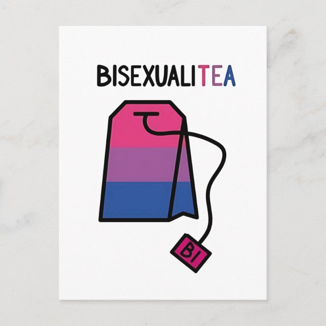 Carte Postale BisexualiTEA Bi Pride Drapeau Thé bisexuel (Devant)