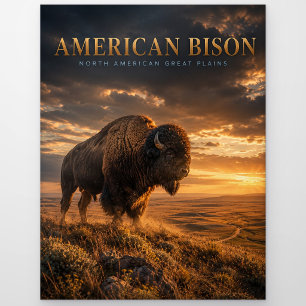 Carte Postale Bison d'Amérique Grandes Plaines ANIMAUX