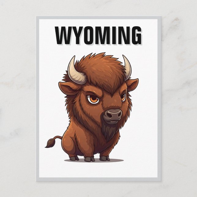 Carte Postale Bison mignon Wyoming (Devant)