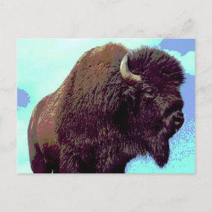 Carte Postale Bison Pop Art