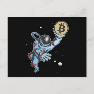 Carte Postale Bitcoin à l'astronaute de lune