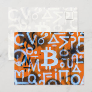 Carte Postale "Bitcoin Graffiti" (Style #1) Art de rue