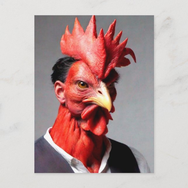Carte Postale Bizarre coq Dude (Devant)