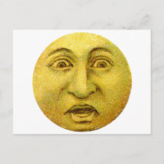 Carte Postale Bizarre Vintage Lune Homme
