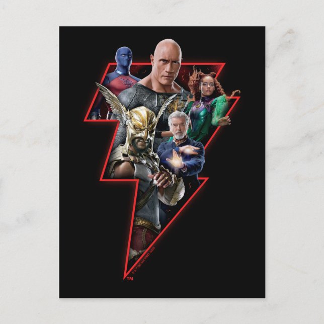 Carte Postale Black Adam Group Lightning Graphic (Devant)