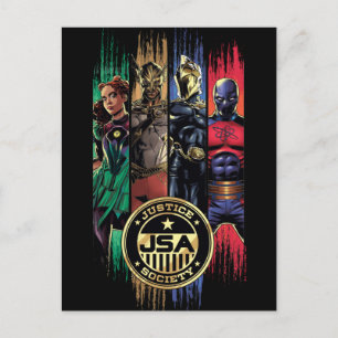 Carte Postale Black Adam Justice Society Héros en bandes