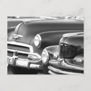 Carte Postale Black and white classic cars postcard