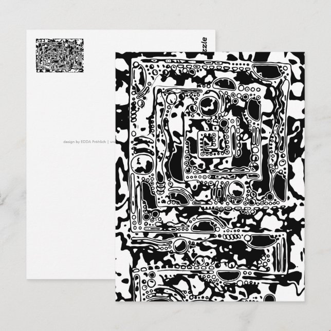 Carte Postale Black and White Geometric Art 25 (Devant / Derrière)
