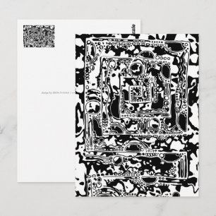 Carte Postale Black and White Geometric Art 25