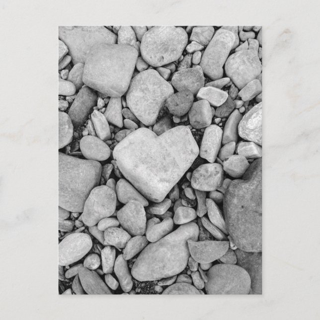 Carte Postale black and white heart rock (Devant)