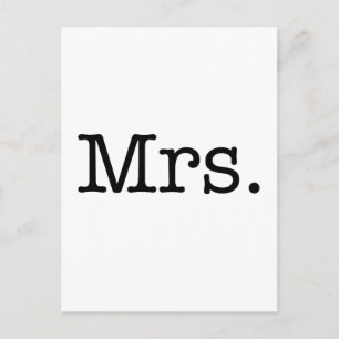 Carte Postale Black and White Mrs. Wedding Anniversary Quote