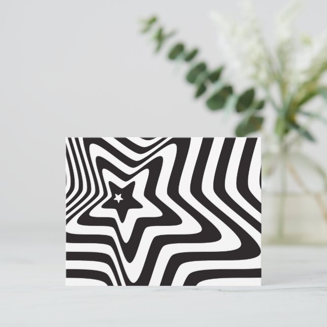 Carte postale Black and White Star Illusion - Opti (Debout devant)