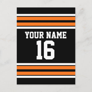 Carte Postale Black avec Orange White Stripes Team Jersey