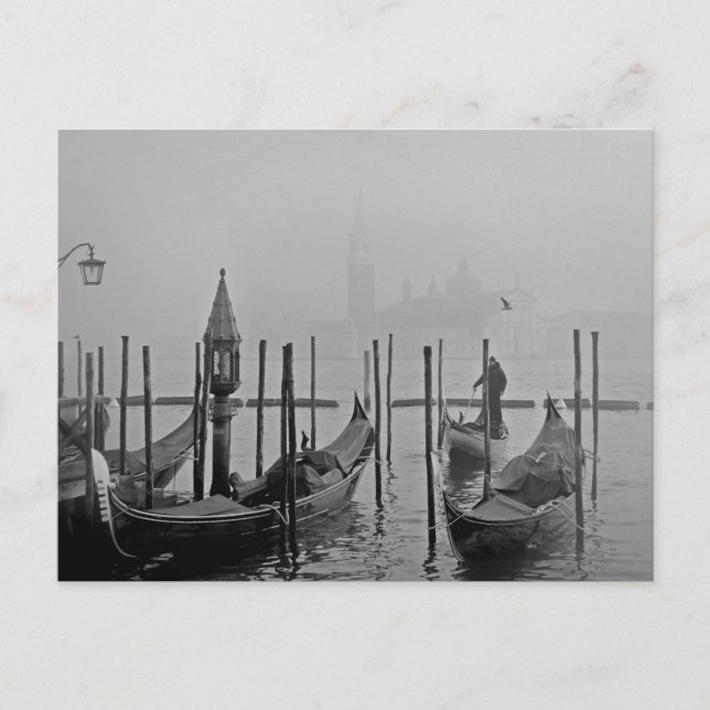 Carte Postale Black Blanc Grand Canal Venise Italie Voyage (Devant)