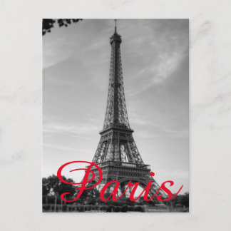 Carte Postale Black Blanc Tour Eiffel Paris Love City Travel