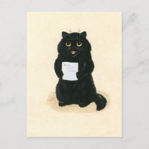 Carte Postale Black Cat Home Sweet Home Secourt Shelter Cute