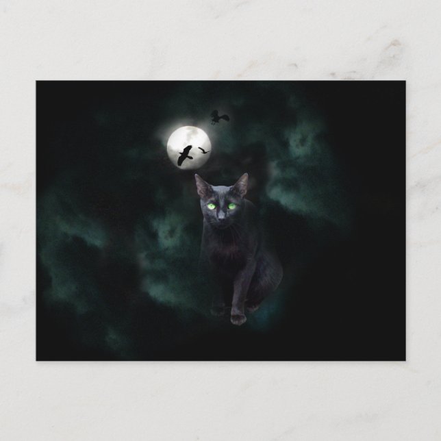 Carte postale Black Cat Moon (Devant)