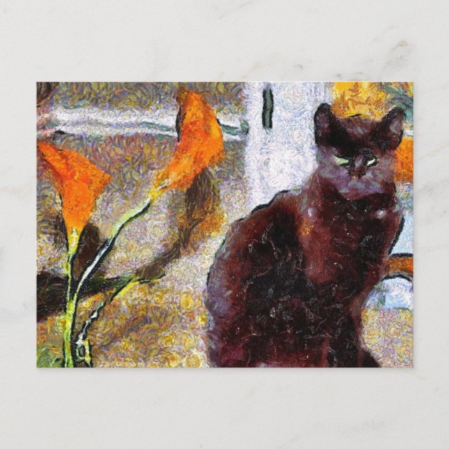 Carte postale Black Cat Van Gogh (Devant)