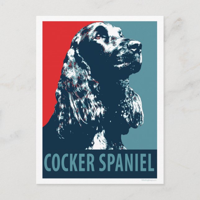 Carte Postale Black Cocker Spaniel Hope Chien Pop Art (Devant)