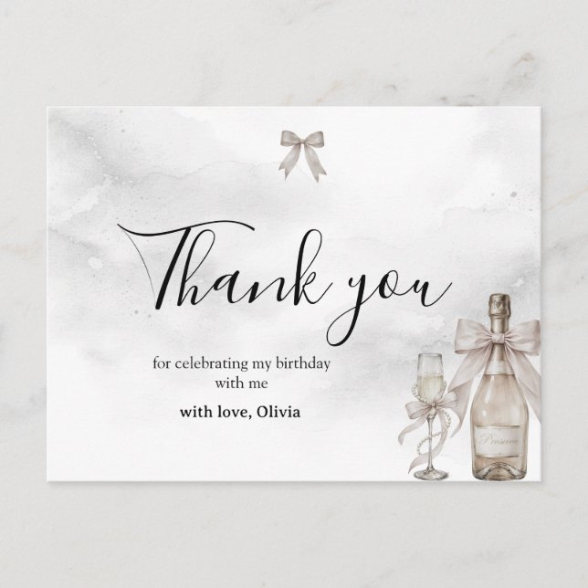 Carte Postale Black Coquette Minimalist Elegant 50th Birthday  (Devant)