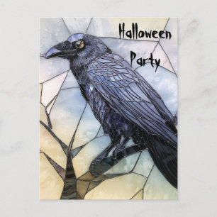 Carte Postale Black Crow Scary Gothique Abstrait Halloween